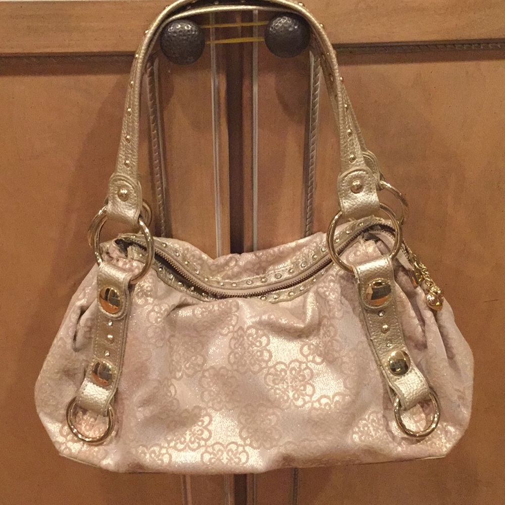 Kathy Van Zeeland Gold Shoulder Bag